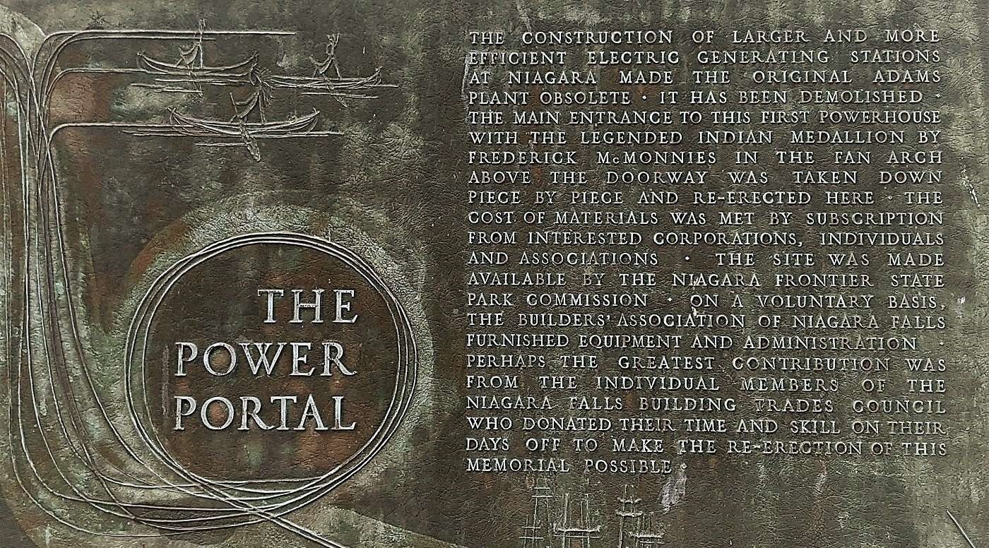 Power portal plaque, Niagara Falls NY