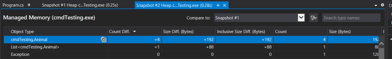 visual-studio-snapshot-diff