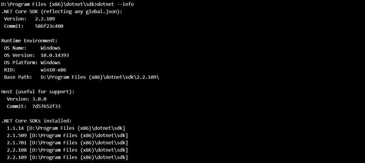 dotnet-core-info
