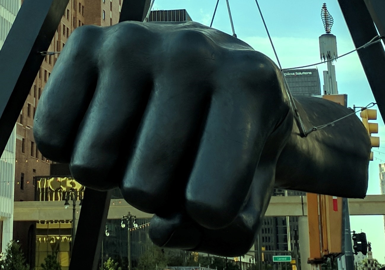 The fist in Detroits Hart plaza
