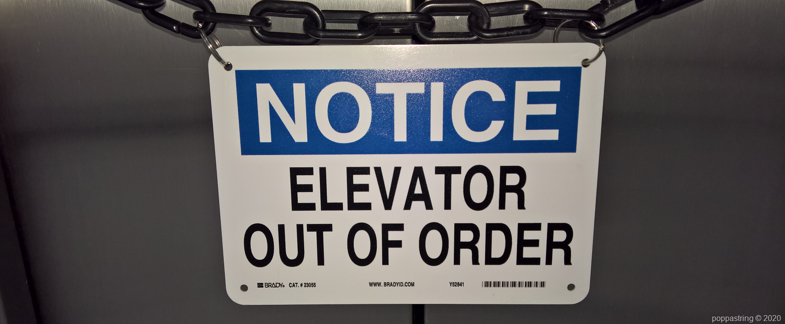 Notive elevator out of order