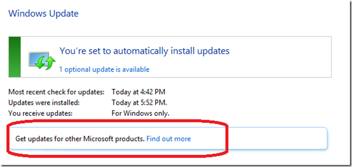 Get Updates For Other MS Products