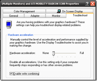 Hardware acceleration Settings for SharedView and Live Meeting